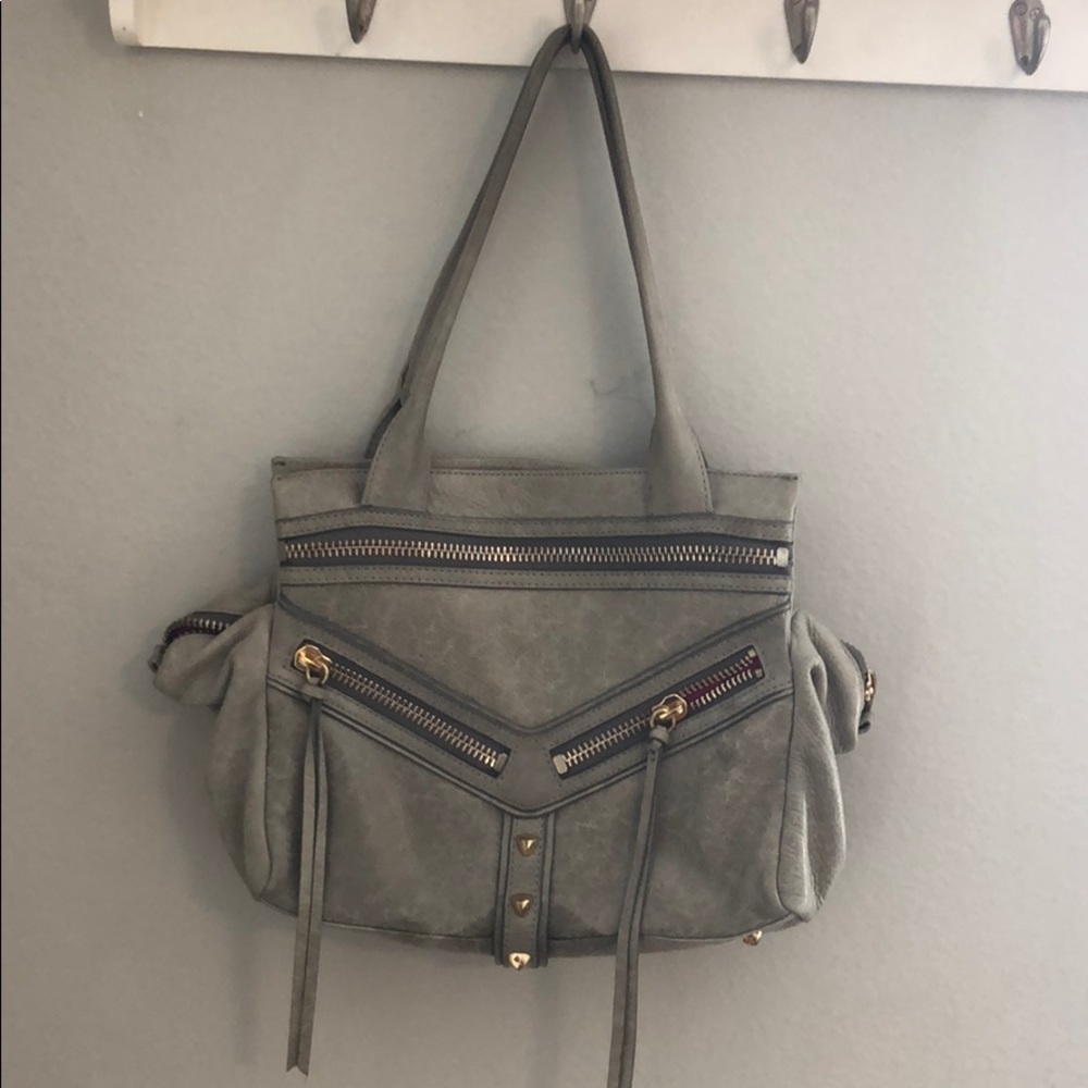 Botkier Gray Leather Shoulder Bag